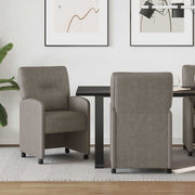 vidaXL Eetstoelen met wiel 2 pcs Grijs 57 x 67 x 95 cm Kunstleer