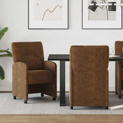 vidaXL Eetstoelen 2 pcs Bruin 57 x 67 x 95 cm Faux suede leer