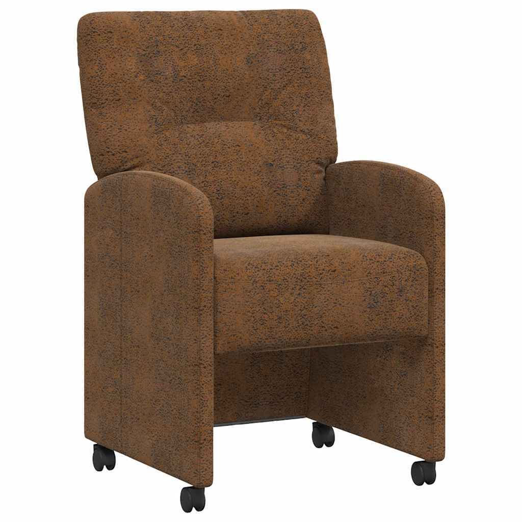 vidaXL Eetstoelen 2 pcs Bruin 57 x 67 x 95 cm Faux suede leer