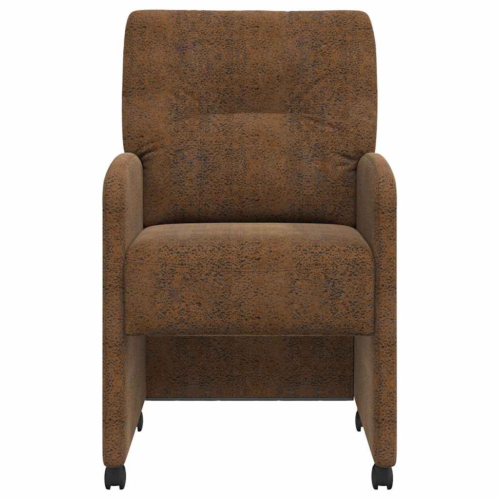vidaXL Eetstoelen 2 pcs Bruin 57 x 67 x 95 cm Faux suede leer