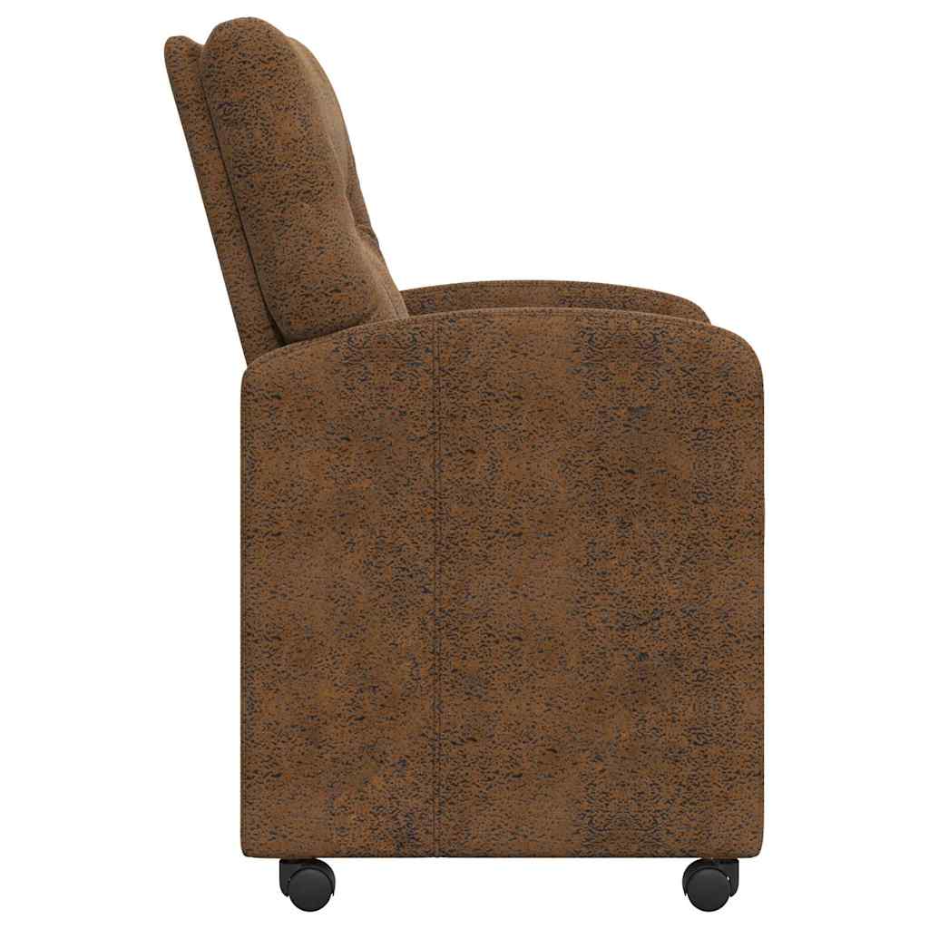 vidaXL Eetstoelen 2 pcs Bruin 57 x 67 x 95 cm Faux suede leer