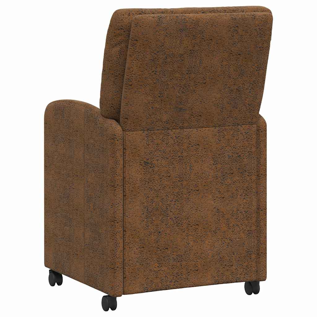 vidaXL Eetstoelen 2 pcs Bruin 57 x 67 x 95 cm Faux suede leer