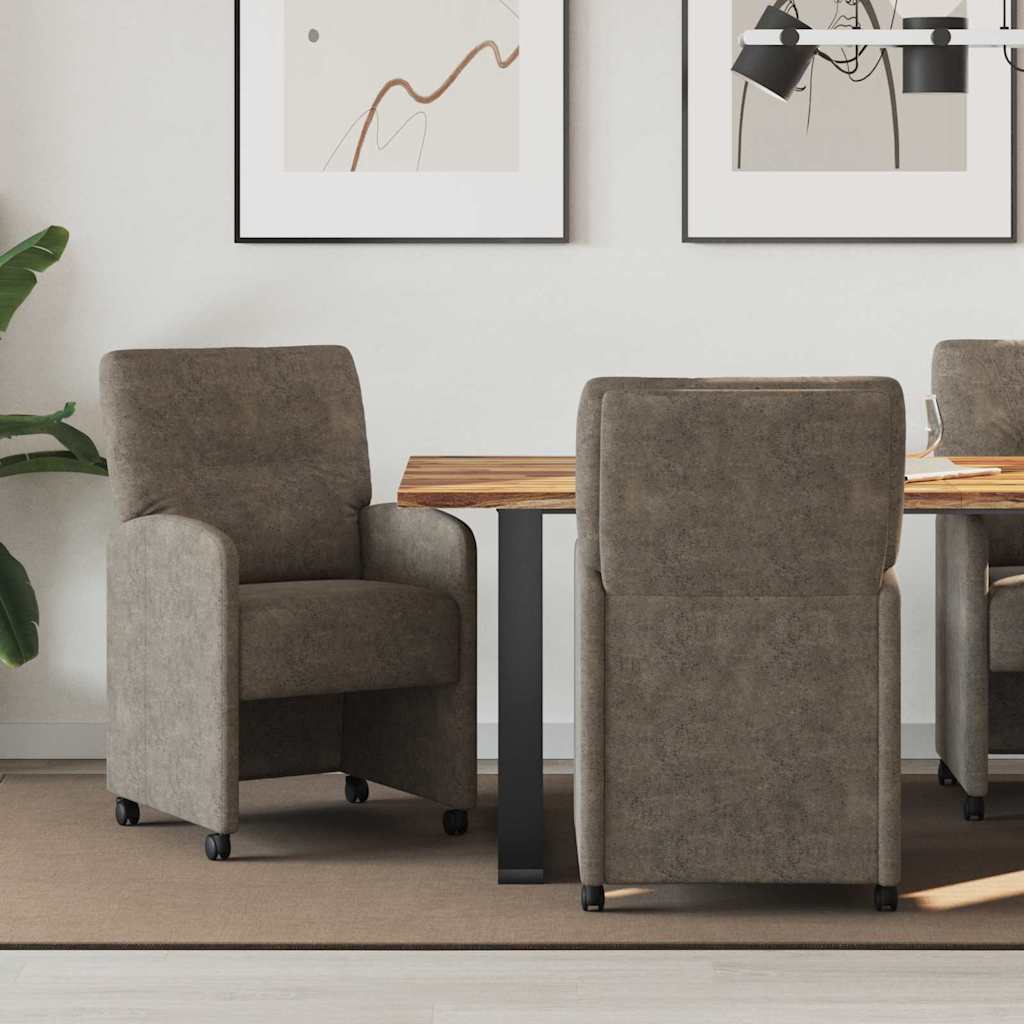 vidaXL Eetstoelen 2 pcs Bruin 57 x 67 x 95 cm Faux suede leer