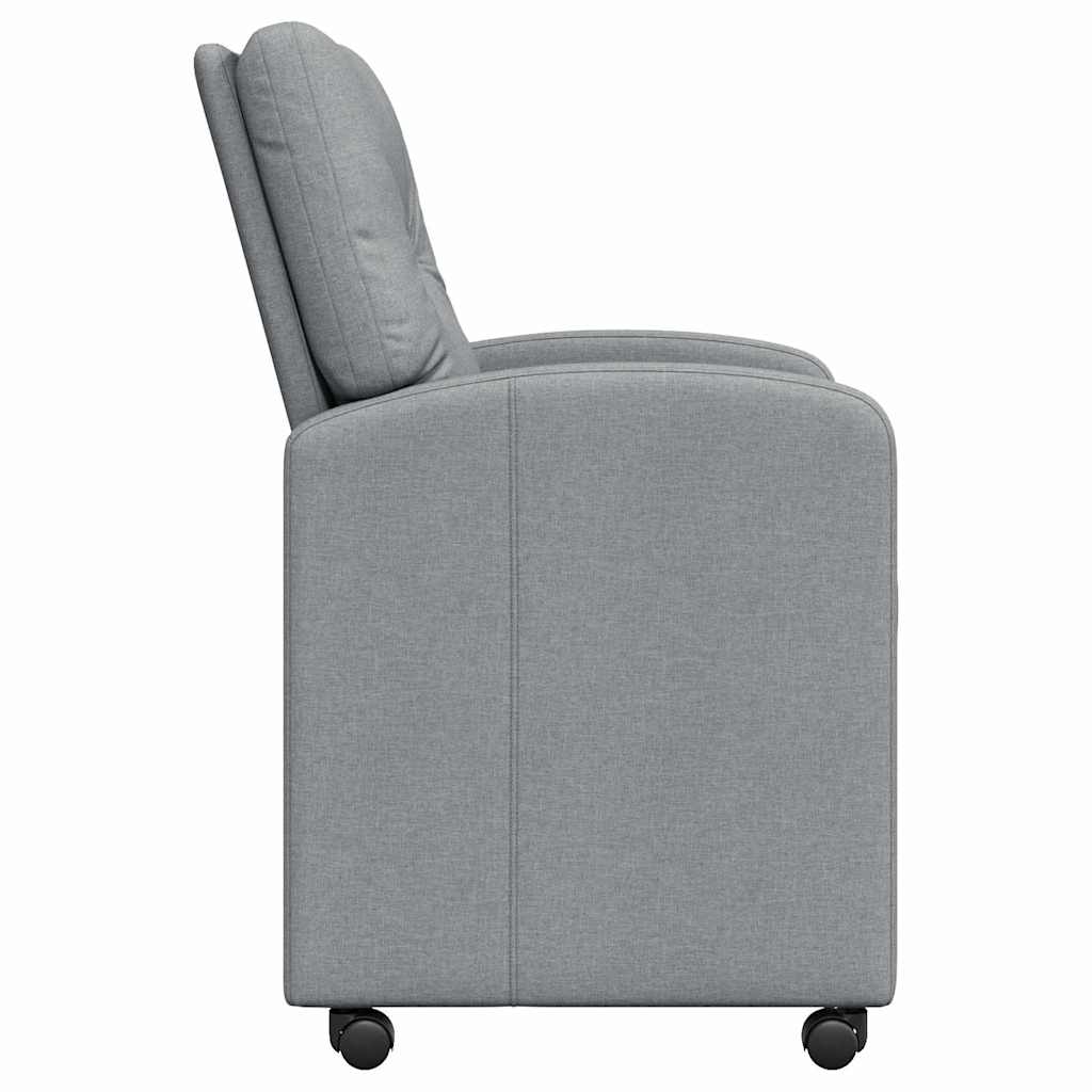 vidaXL Eetstoelen met wielen 2 pcs Lichtgrijs 57 x 67 x 95 cm Stof
