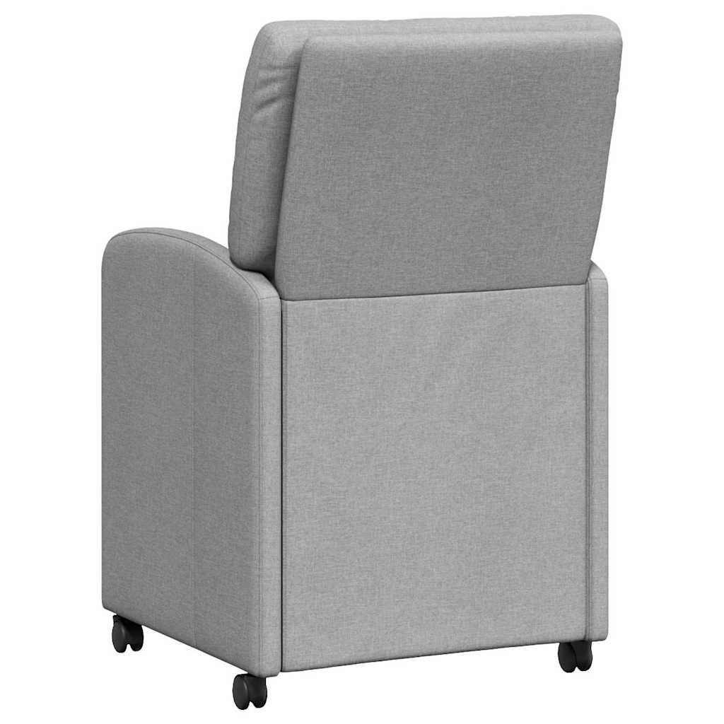 vidaXL Eetstoelen met wielen 2 pcs Lichtgrijs 57 x 67 x 95 cm Stof