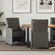 vidaXL Eetstoelen met wielen 2 pcs Zwart 58 x 67 x 97 cm Kunstleer
