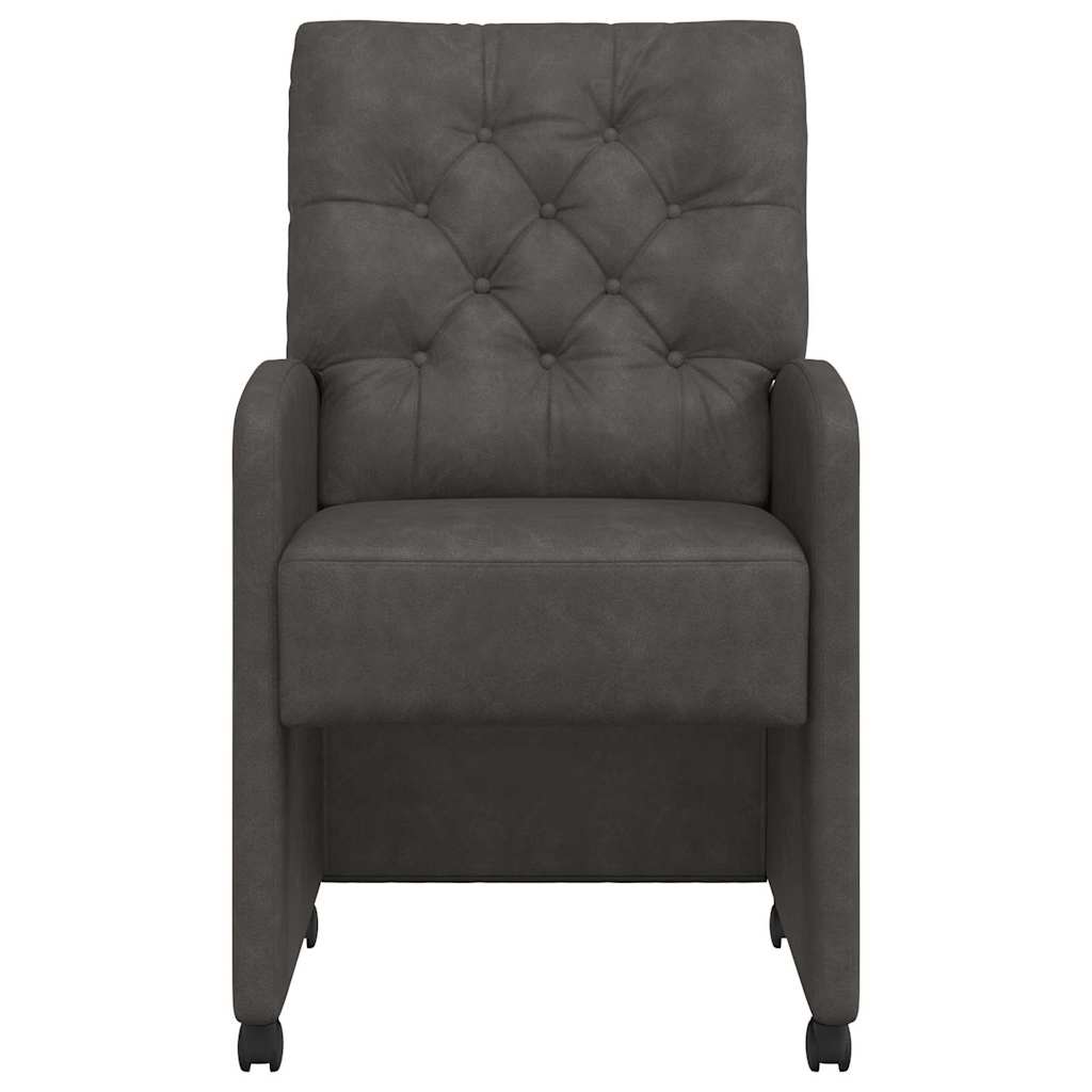 vidaXL Eetstoelen met wielen 2 pcs Zwart 58 x 67 x 97 cm Kunstleer