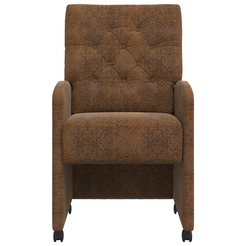vidaXL Eetstoelen 2 pcs Bruin 58 x 67 x 97 cm Faux suede leer
