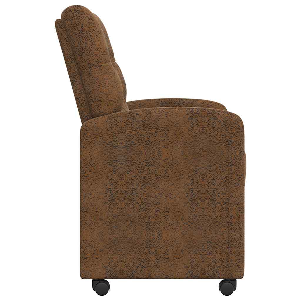 vidaXL Eetstoelen 2 pcs Bruin 58 x 67 x 97 cm Faux suede leer