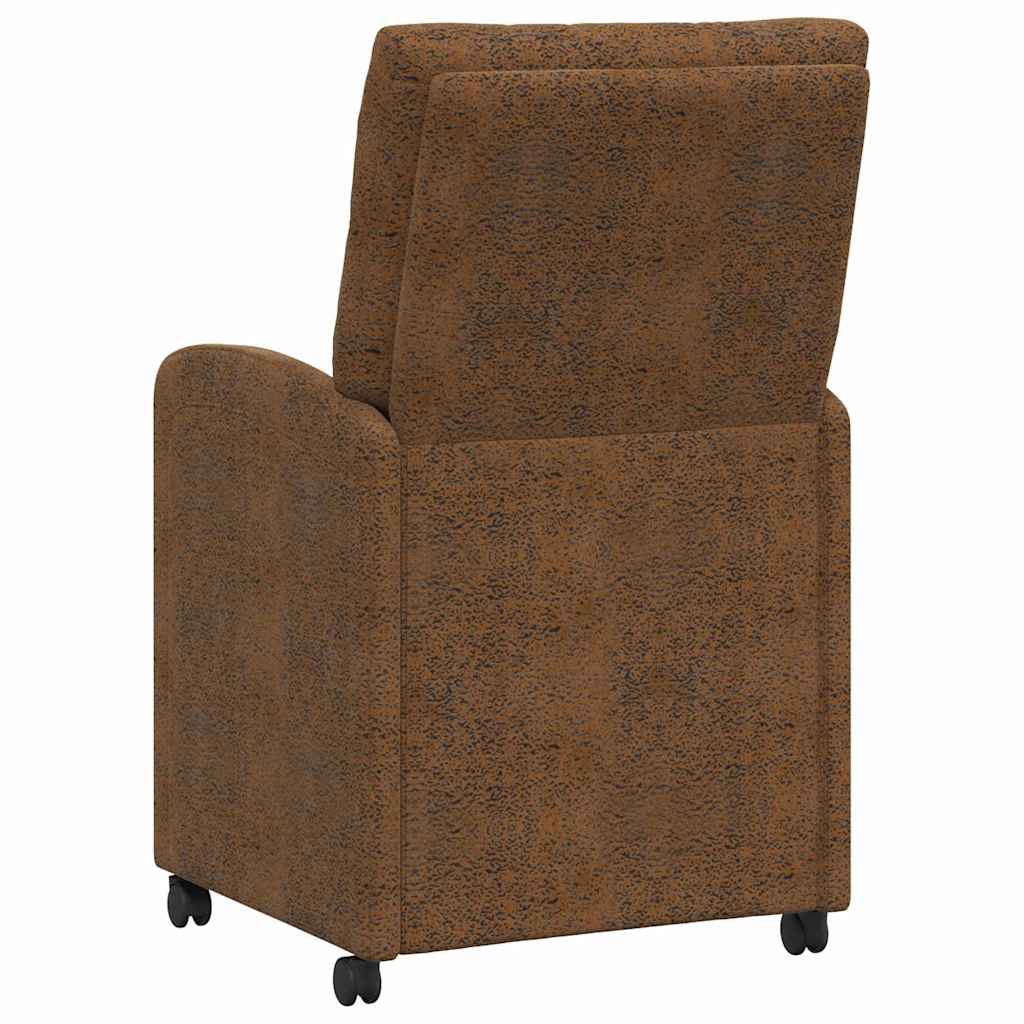 vidaXL Eetstoelen 2 pcs Bruin 58 x 67 x 97 cm Faux suede leer