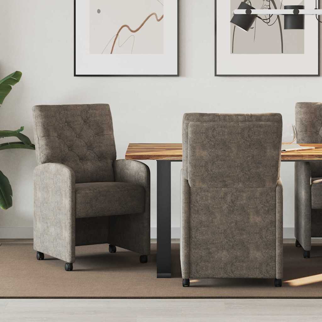 vidaXL Eetstoelen 2 pcs Bruin 58 x 67 x 97 cm Faux suede leer