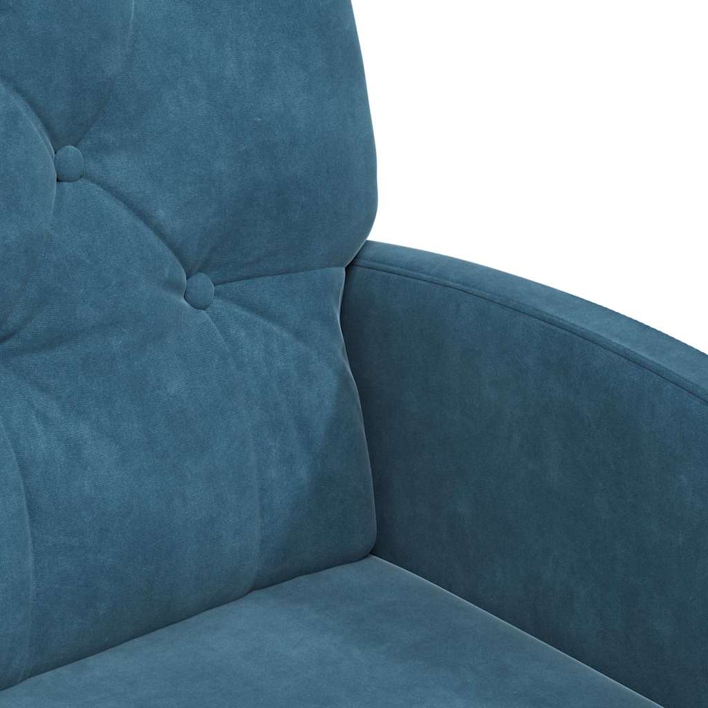vidaXL Eetstoelen met wielen 2 pcs Blauw 58 x 67 x 97 cm Fluweel