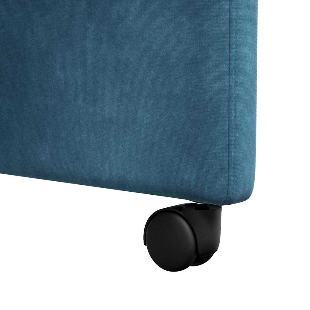 vidaXL Eetstoelen met wielen 2 pcs Blauw 58 x 67 x 97 cm Fluweel