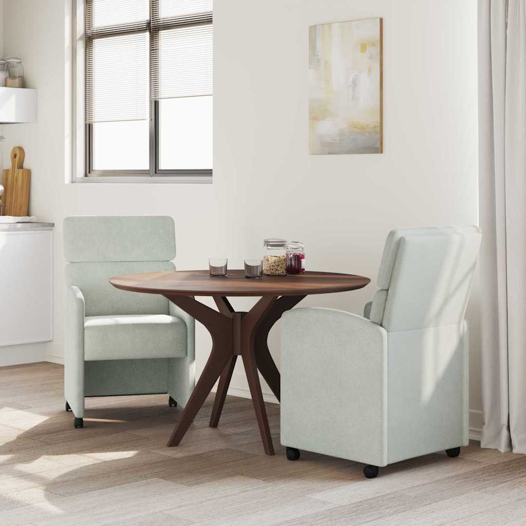 vidaXL Eetstoelen met wielen 2 pcs Lichtgrijs 58 x 65 x 98 cm Fluweel