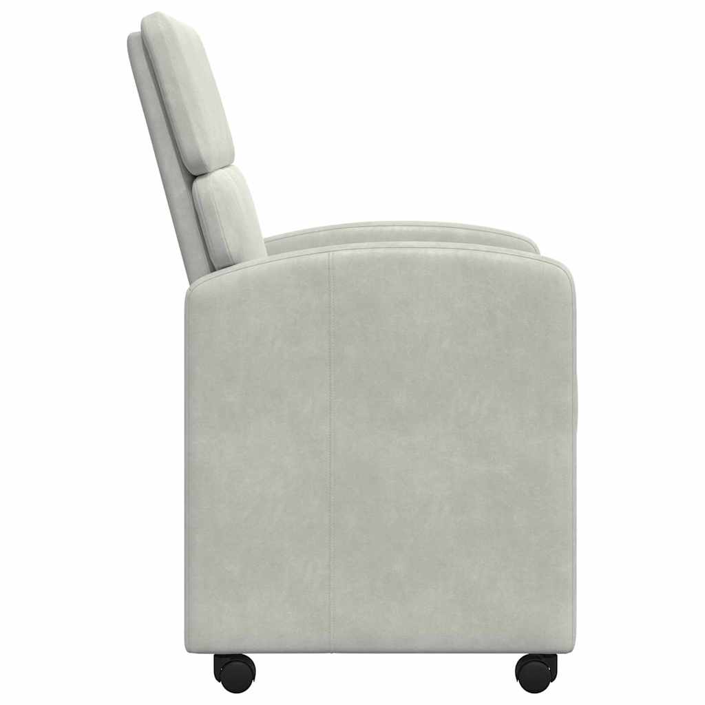 vidaXL Eetstoelen met wielen 2 pcs Lichtgrijs 58 x 65 x 98 cm Fluweel