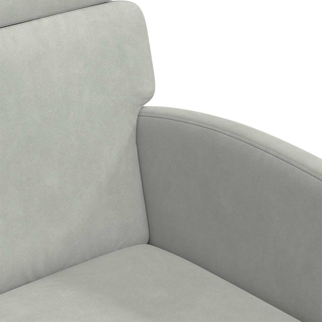 vidaXL Eetstoelen met wielen 2 pcs Lichtgrijs 58 x 65 x 98 cm Fluweel