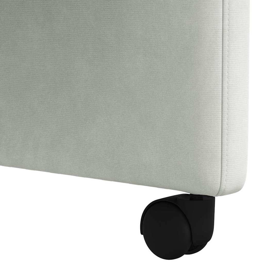 vidaXL Eetstoelen met wielen 2 pcs Lichtgrijs 58 x 65 x 98 cm Fluweel