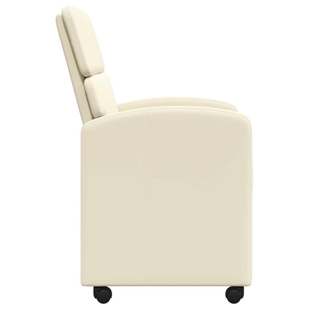 vidaXL Eetstoelen met wielen 2 pcs Crème 58 x 65 x 98 cm Kunstleer