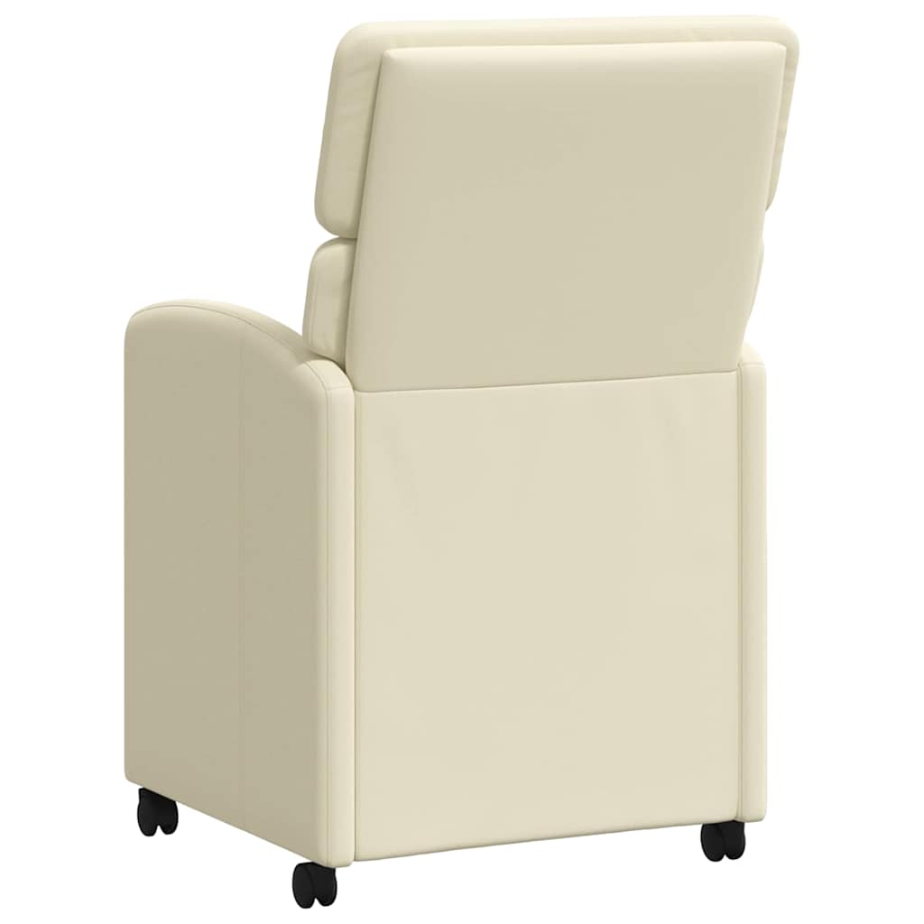 vidaXL Eetstoelen met wielen 2 pcs Crème 58 x 65 x 98 cm Kunstleer