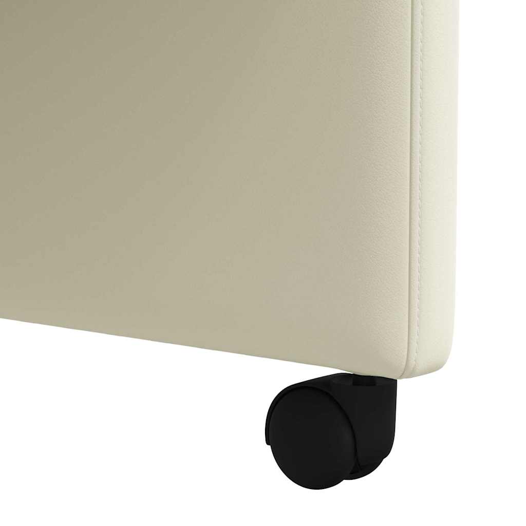 vidaXL Eetstoelen met wielen 2 pcs Crème 58 x 65 x 98 cm Kunstleer