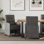 vidaXL Eetstoelen met wielen 2 pcs Zwart 57 x 67 x 98 cm Kunstleer
