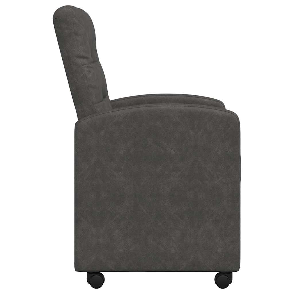 vidaXL Eetstoelen met wielen 2 pcs Zwart 57 x 67 x 98 cm Kunstleer