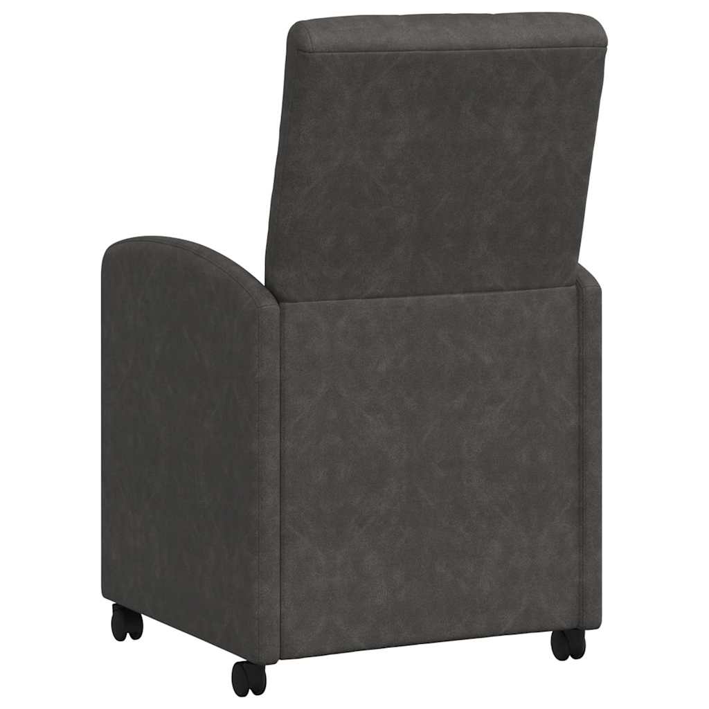 vidaXL Eetstoelen met wielen 2 pcs Zwart 57 x 67 x 98 cm Kunstleer