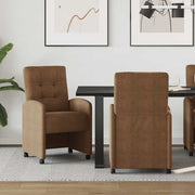vidaXL Eetstoelen 2 pcs Bruin 57 x 67 x 98 cm Faux suede leer
