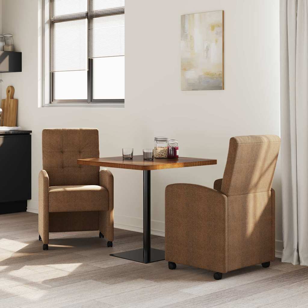 vidaXL Eetstoelen 2 pcs Bruin 57 x 67 x 98 cm Faux suede leer
