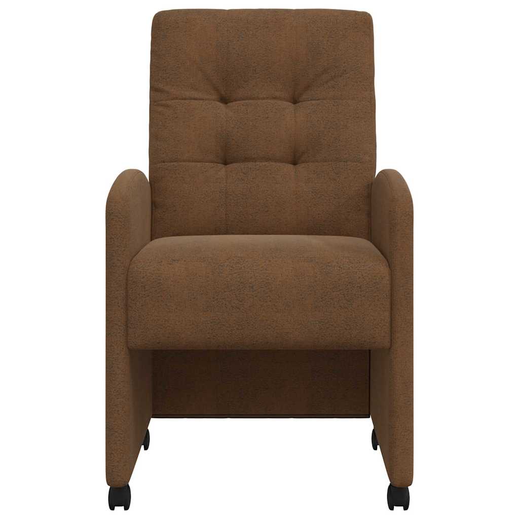 vidaXL Eetstoelen 2 pcs Bruin 57 x 67 x 98 cm Faux suede leer