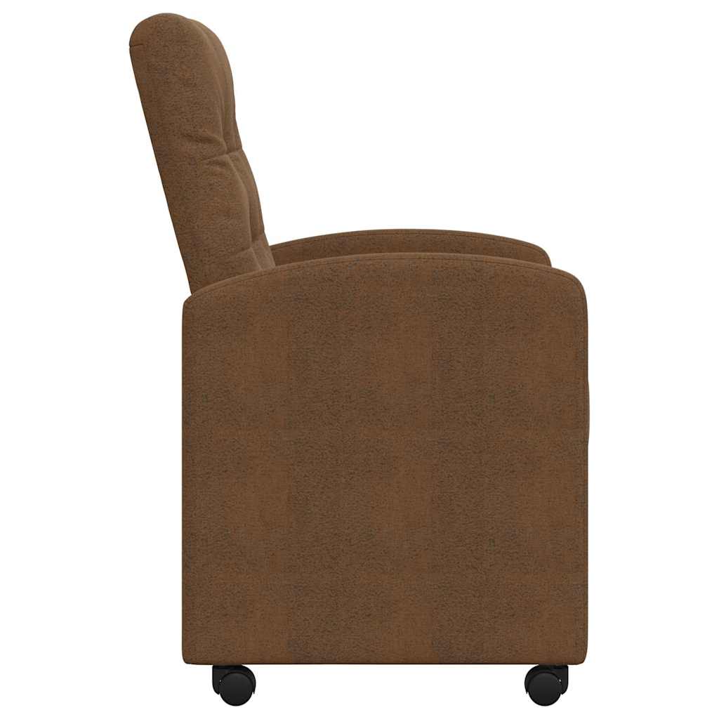 vidaXL Eetstoelen 2 pcs Bruin 57 x 67 x 98 cm Faux suede leer