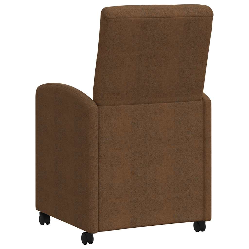 vidaXL Eetstoelen 2 pcs Bruin 57 x 67 x 98 cm Faux suede leer