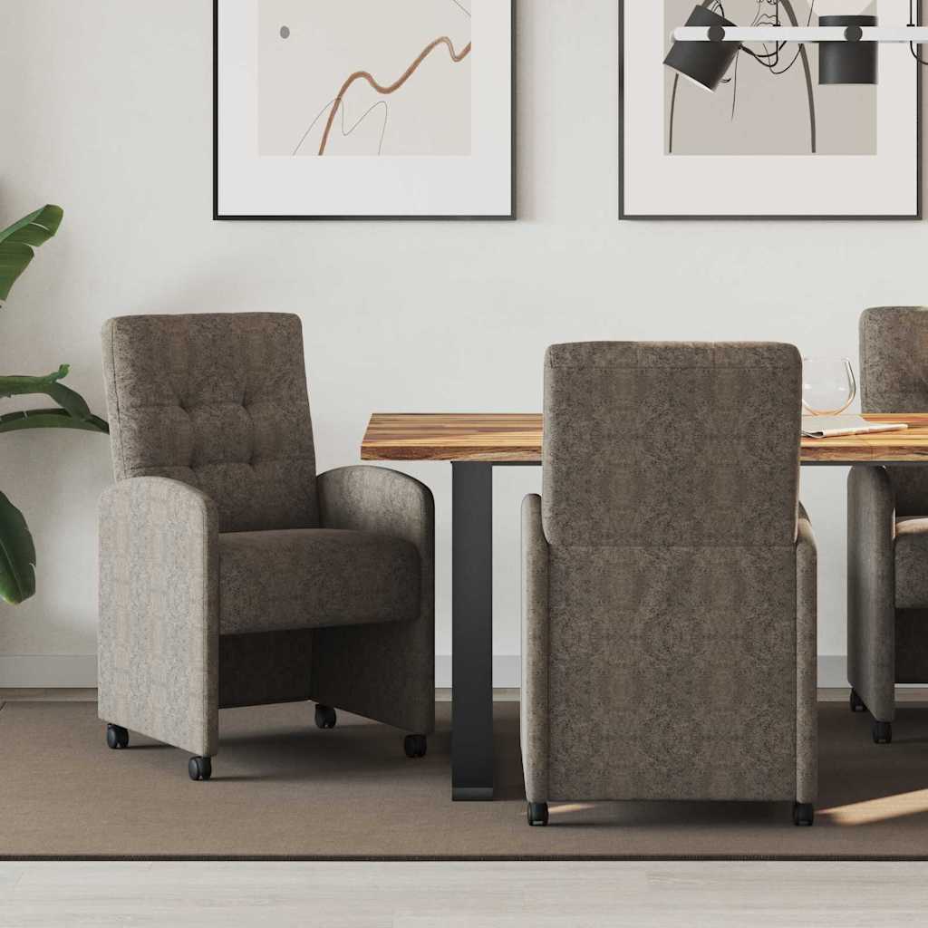 vidaXL Eetstoelen 2 pcs Bruin 57 x 67 x 98 cm Faux suede leer