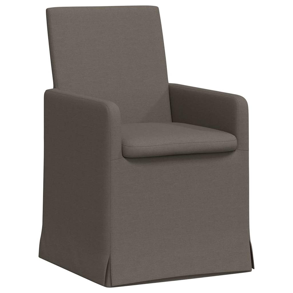 vidaXL Eetstoelen met wielen 2 pcs Beige 57 x 67 x 95 cm Linnen