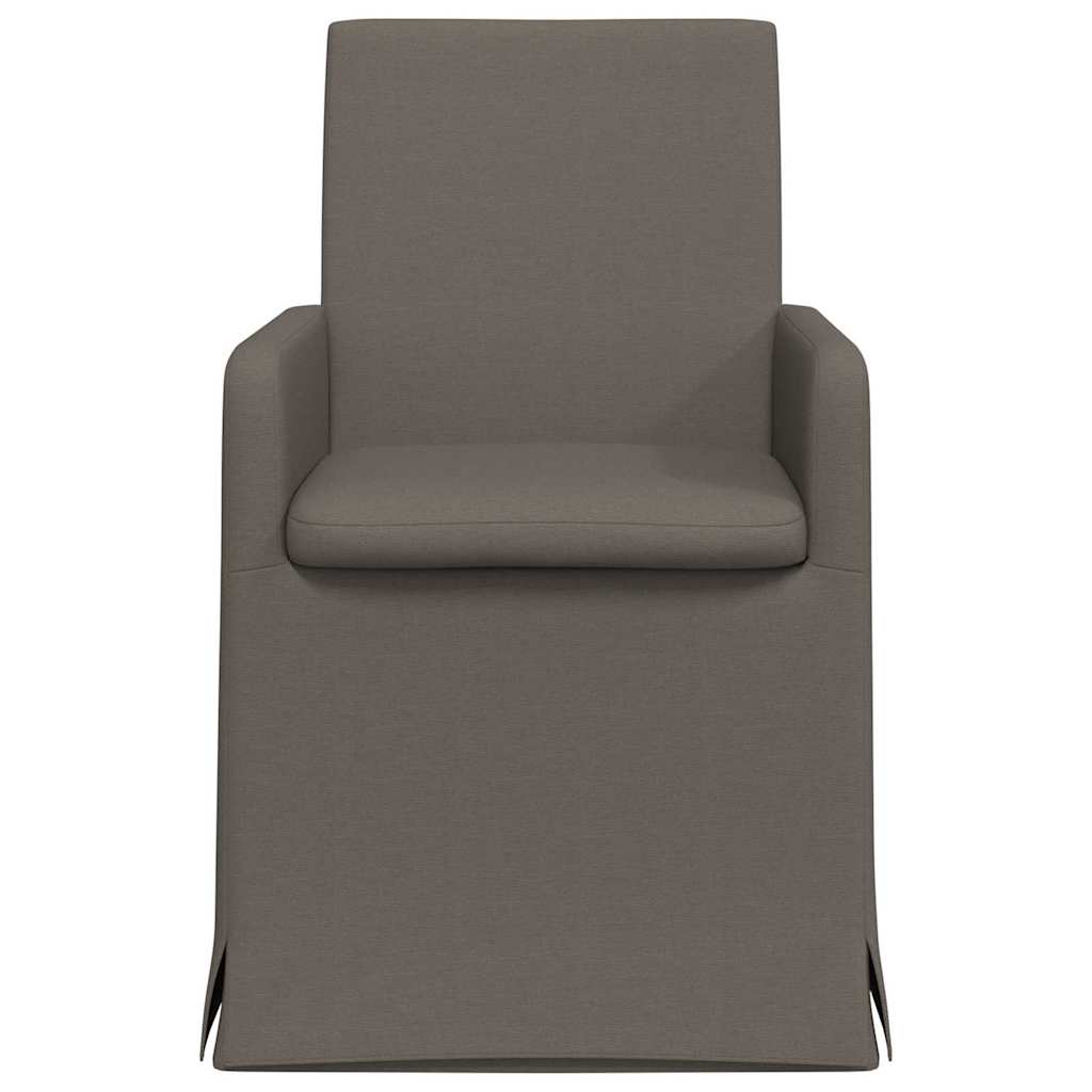 vidaXL Eetstoelen met wielen 2 pcs Beige 57 x 67 x 95 cm Linnen