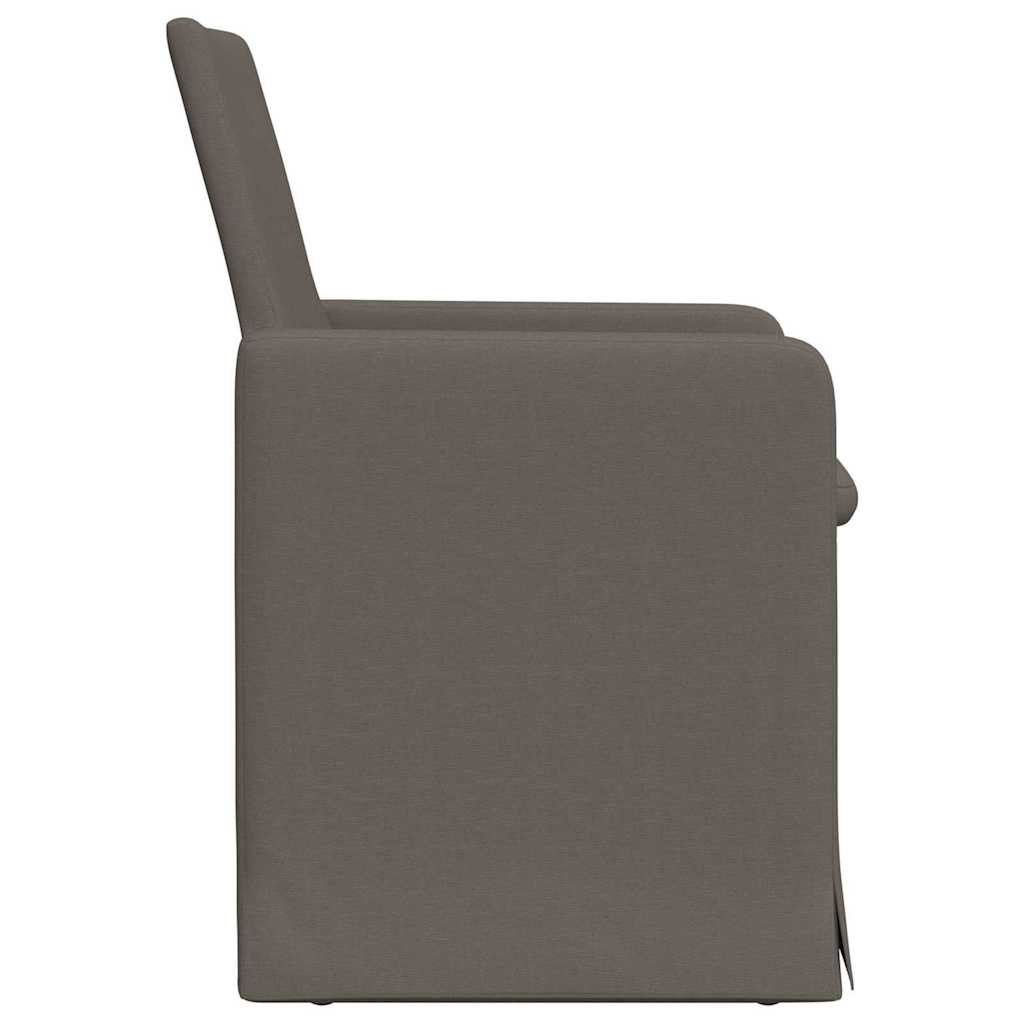 vidaXL Eetstoelen met wielen 2 pcs Beige 57 x 67 x 95 cm Linnen