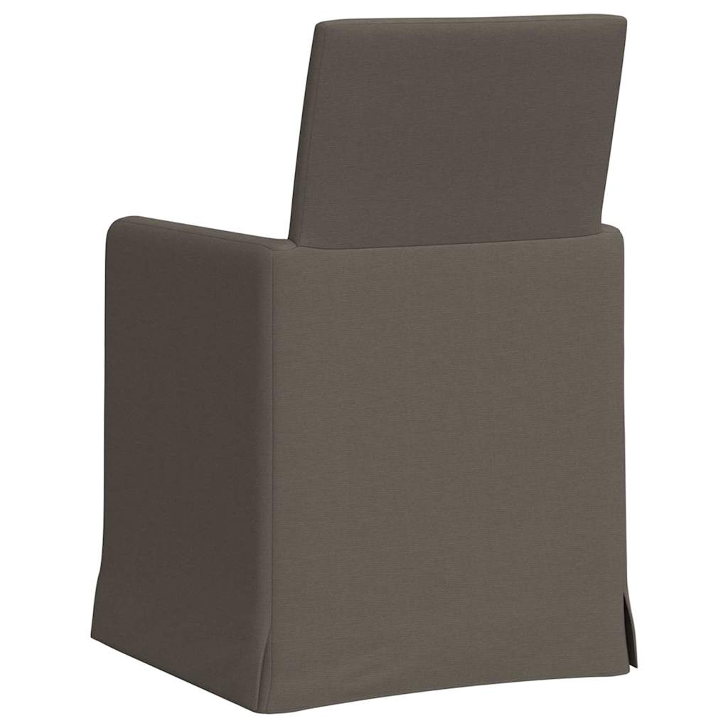 vidaXL Eetstoelen met wielen 2 pcs Beige 57 x 67 x 95 cm Linnen