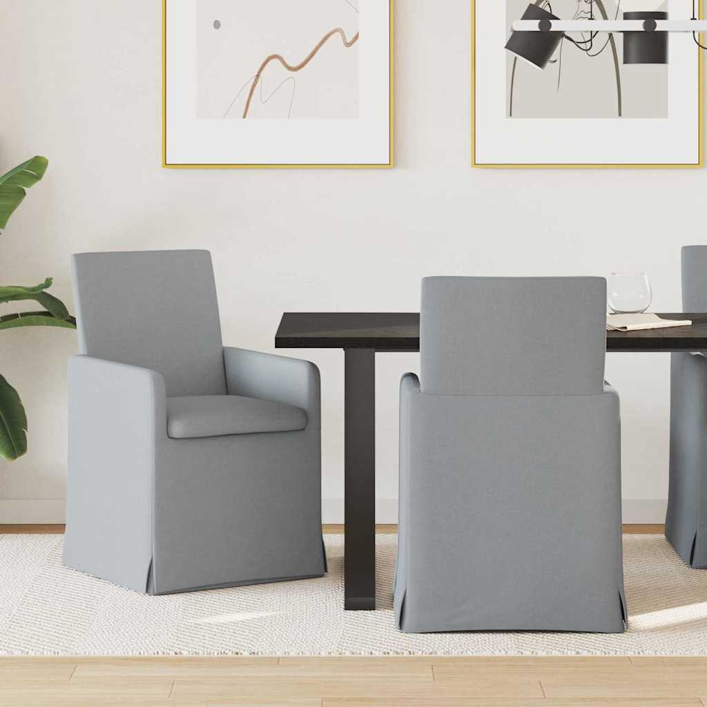 vidaXL Eetstoelen 2 pcs Lichtgrijs 57 x 67 x 95 cm Stof