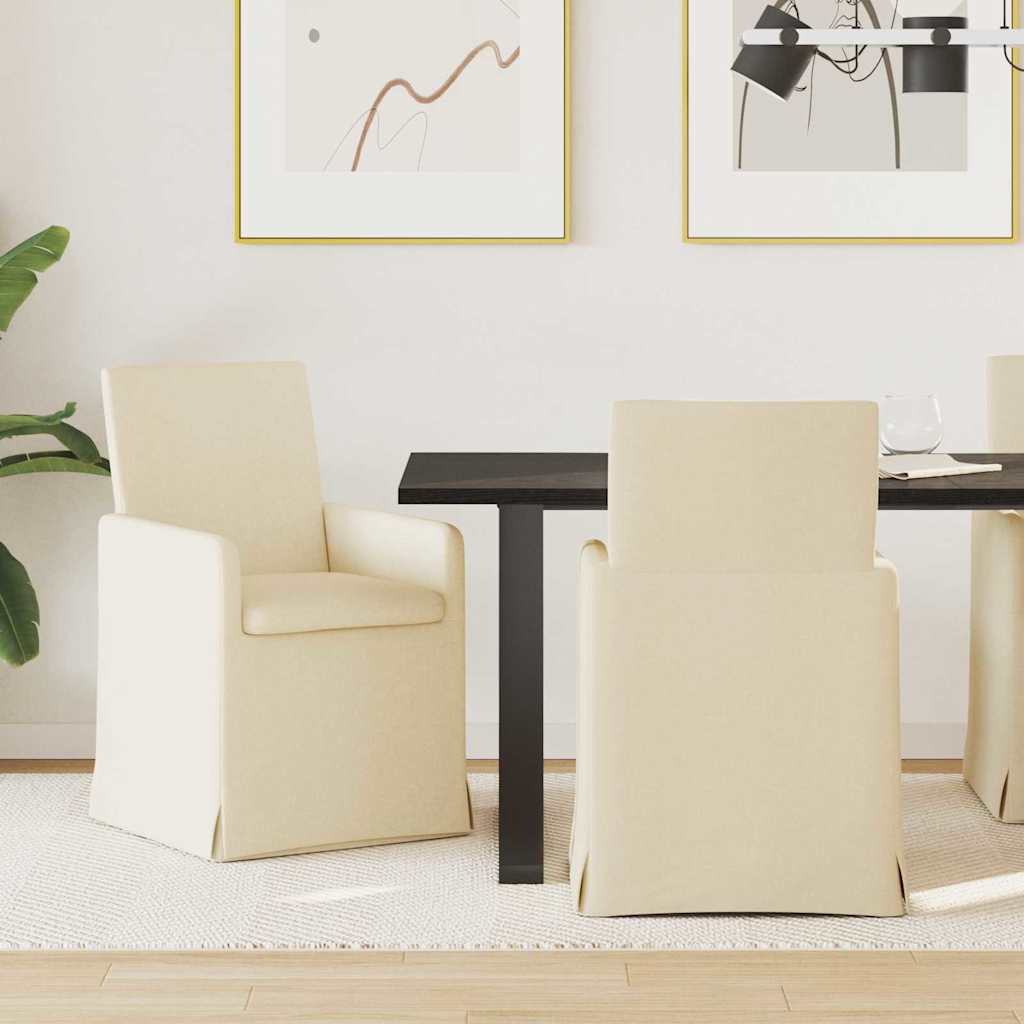 vidaXL Eetstoelen 2 pcs Lichtgrijs 57 x 67 x 95 cm Stof