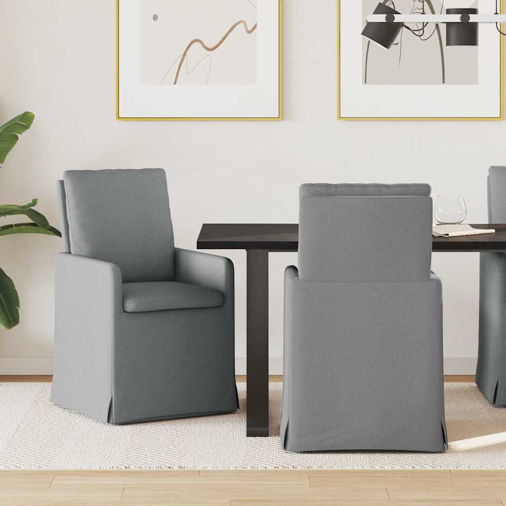 vidaXL Eetstoelen 2 pcs Lichtgrijs 57 x 67 x 98 cm Stof