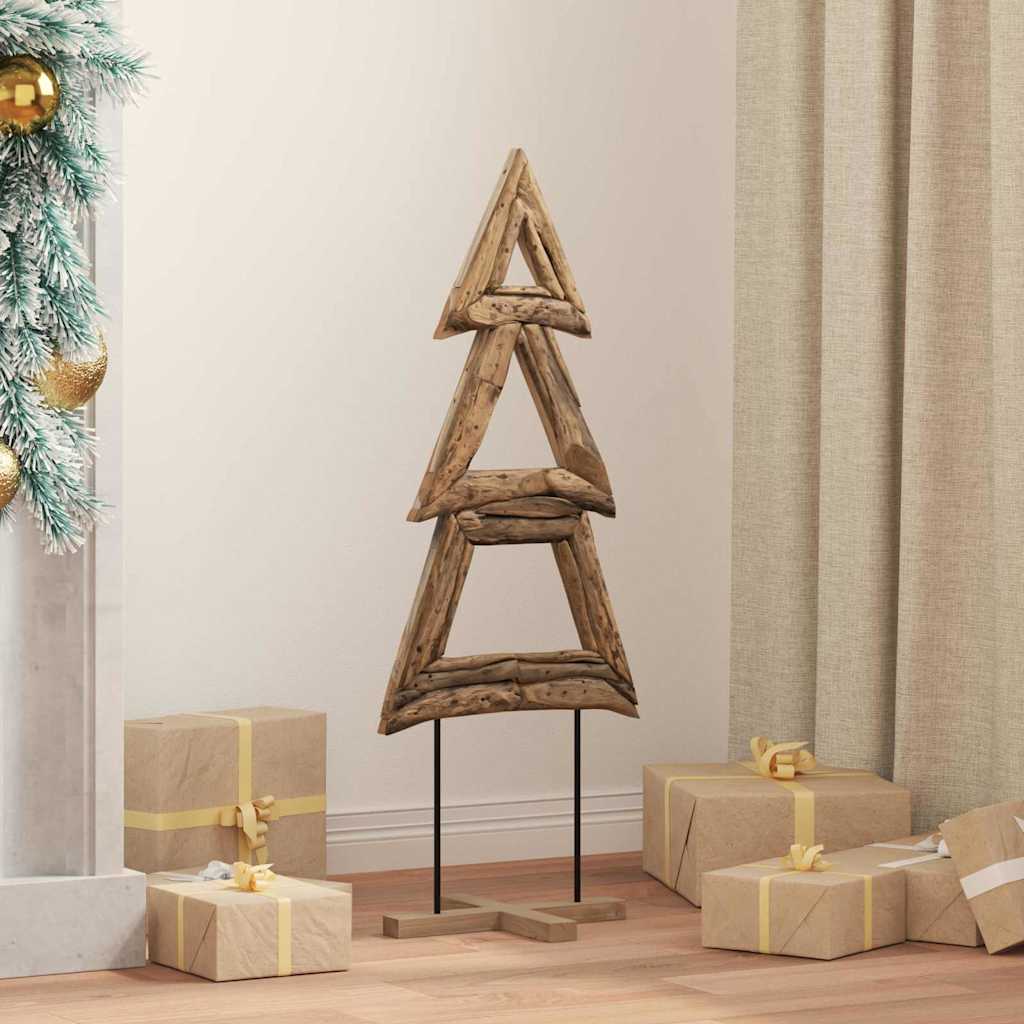 vidaXL Kerstboom met standaard Bruin 90 cm Massief teakhout