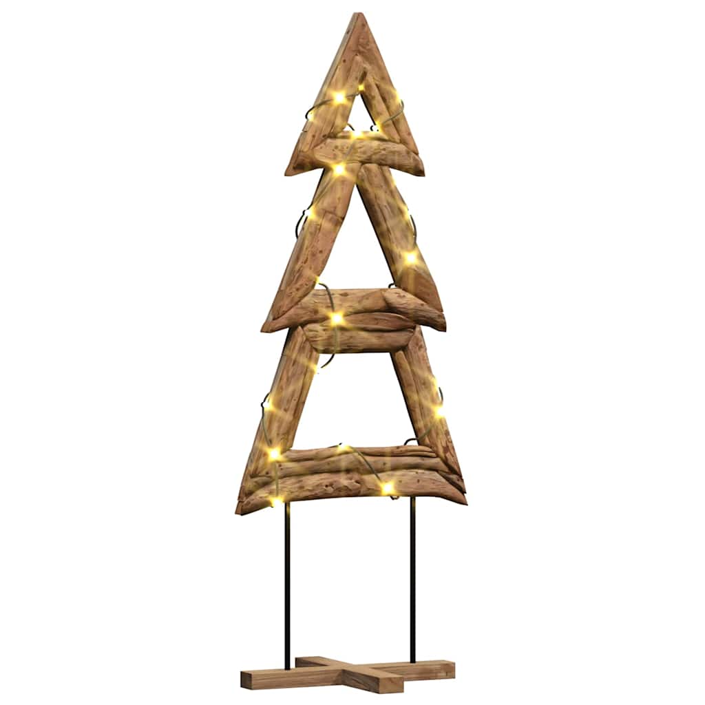vidaXL Kerstboom met standaard Bruin 90 cm Massief teakhout