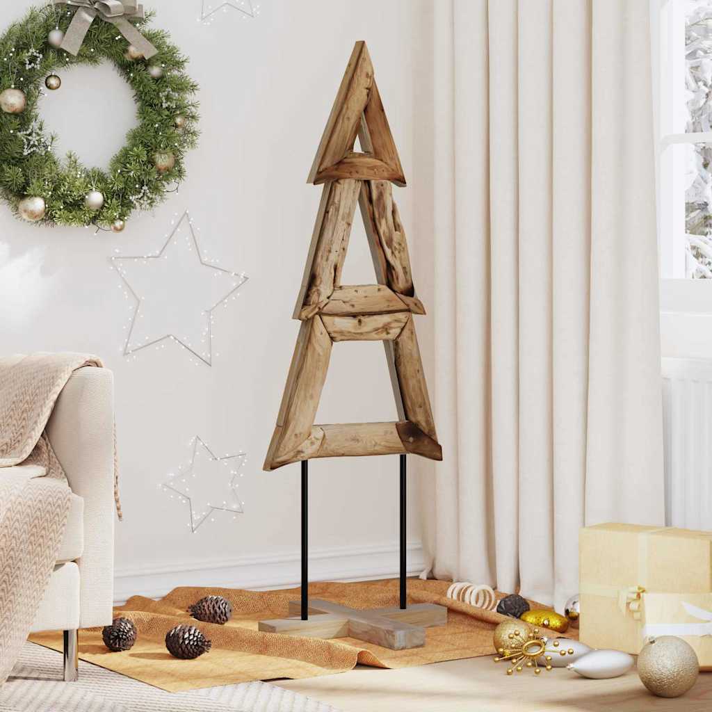 vidaXL Kerstboom met standaard Bruin 90 cm Massief teakhout