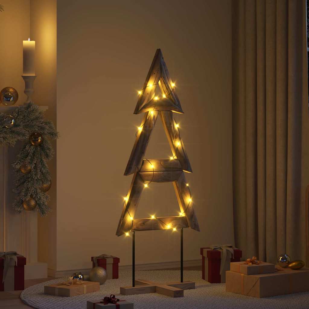 vidaXL Kerstboom met standaard Bruin 90 cm Massief teakhout