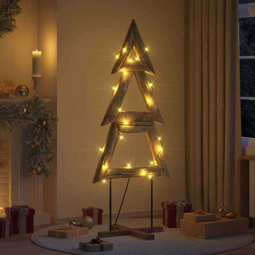 vidaXL Kerstboom met standaard Bruin 90 cm Massief teakhout