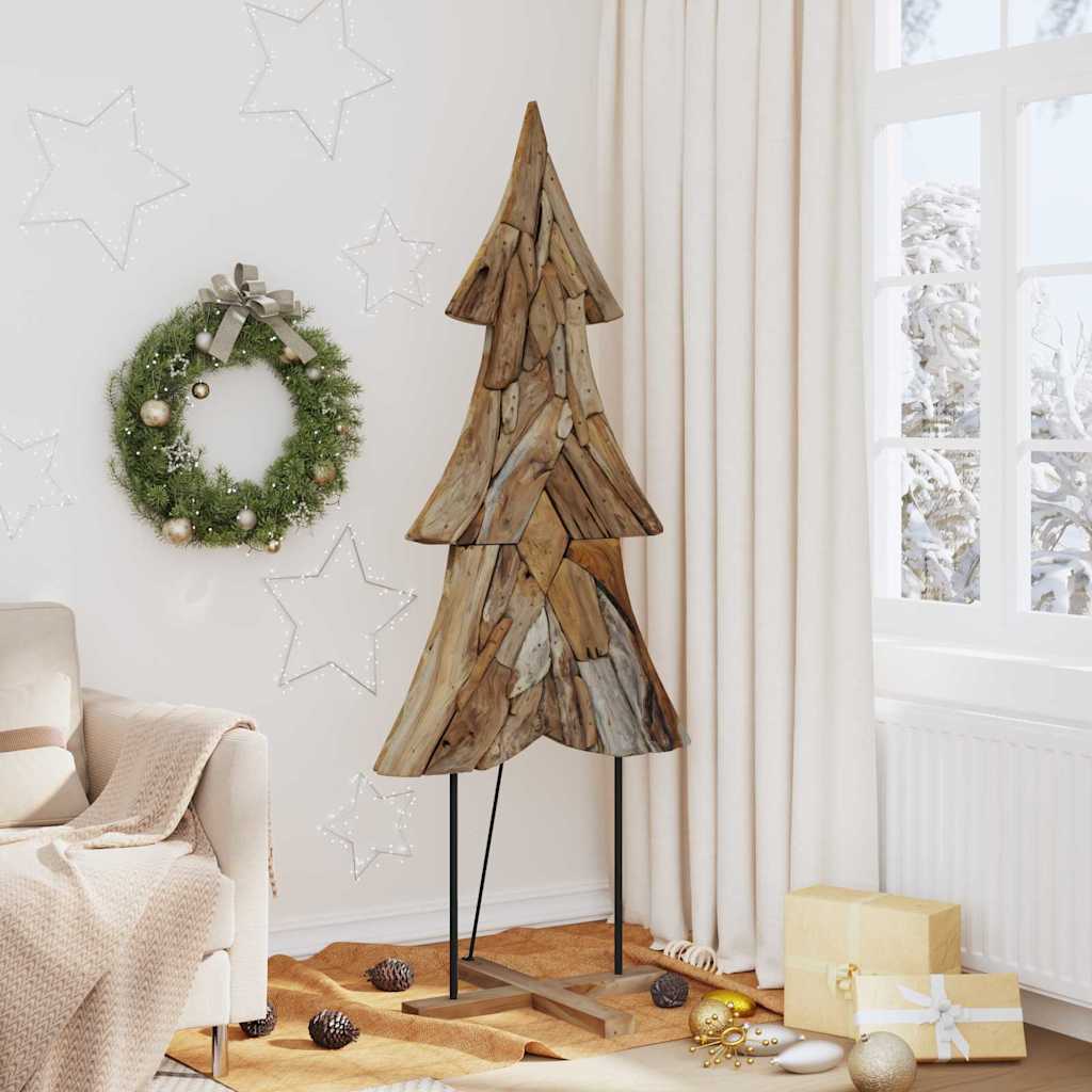 vidaXL Kerstboom met standaard Bruin 90 cm Massief teakhout