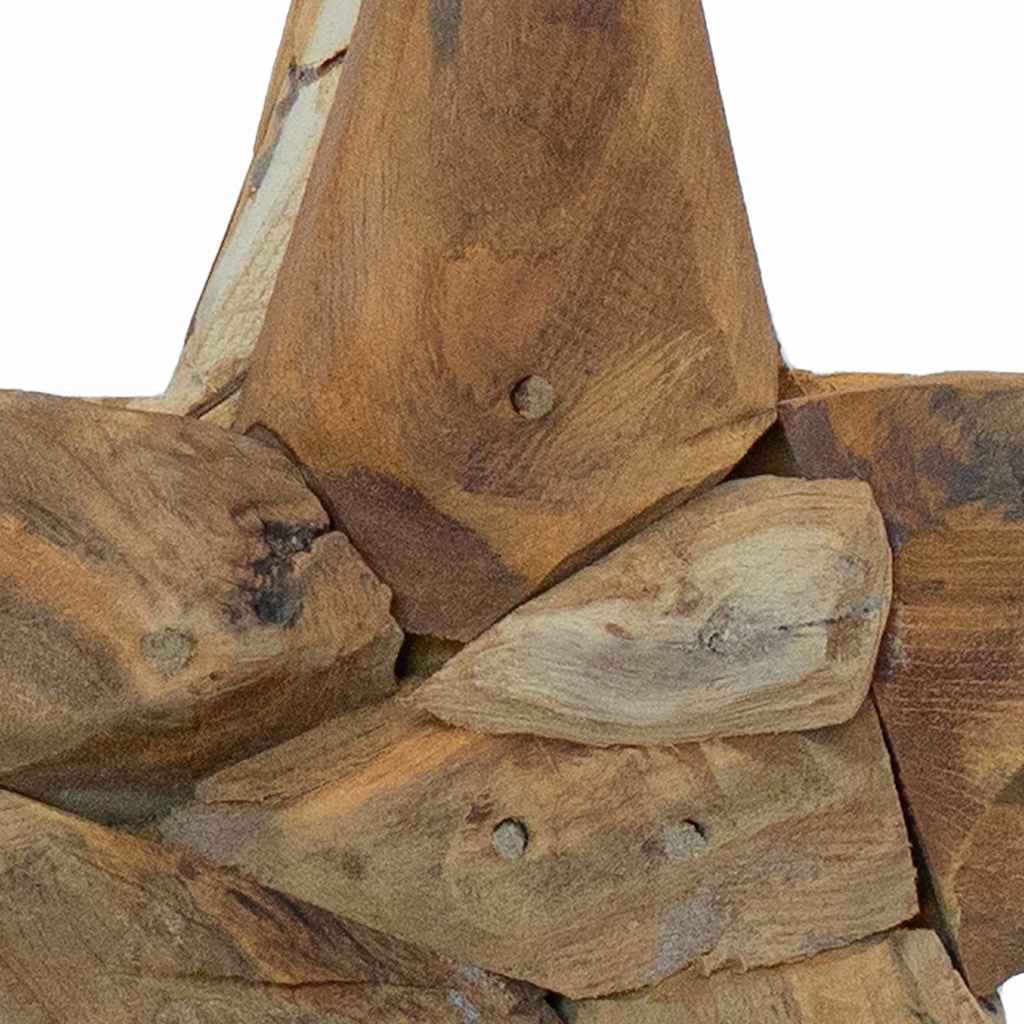 vidaXL Kerstster Bruin 30 x 5 x 45 cm Massief Teakhout