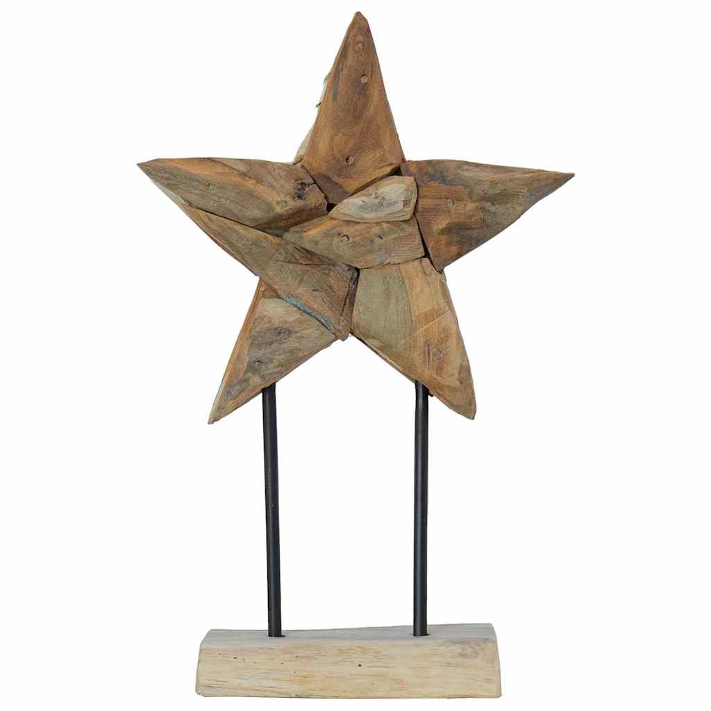 vidaXL Kerstster Bruin 30 x 5 x 45 cm Massief Teakhout