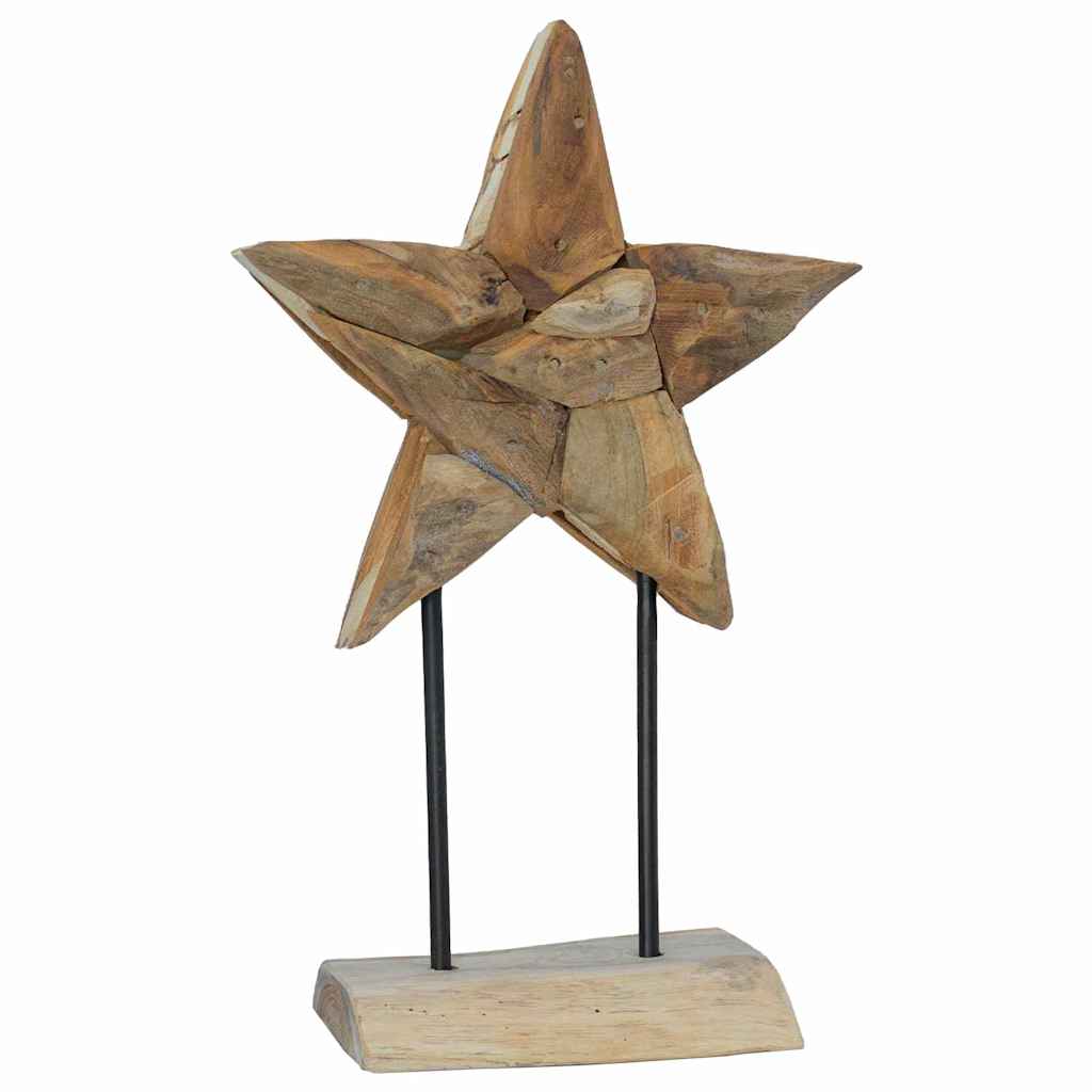 vidaXL Kerstster Bruin 30 x 5 x 45 cm Massief Teakhout