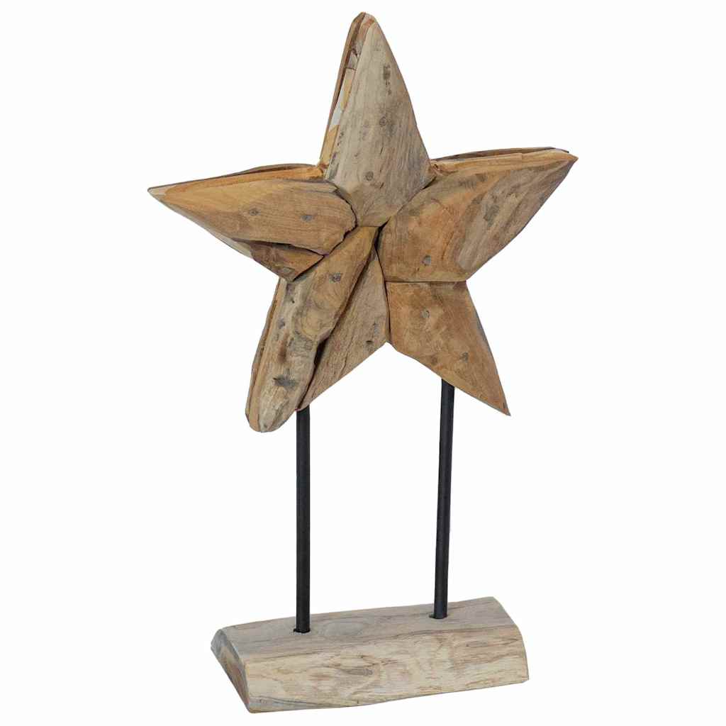 vidaXL Kerstster Bruin 30 x 5 x 45 cm Massief Teakhout